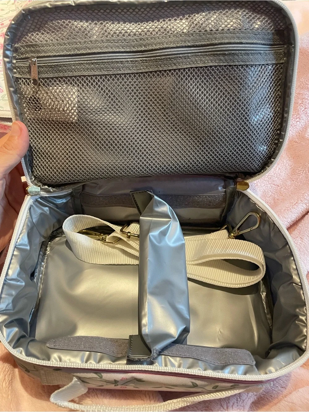 NWT BUNDLE Backpack and Lunchbox in Pink and Green Coquette Pattern